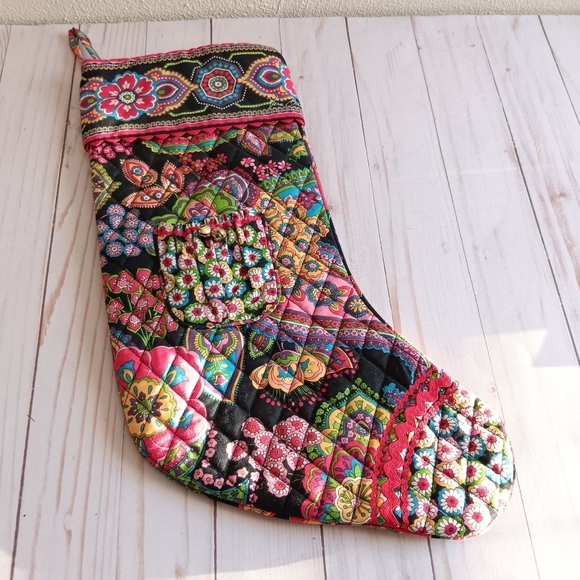 Vera Bradley Other - Vera Bradley Christmas Stocking Quilted Whimsical Dark Floral